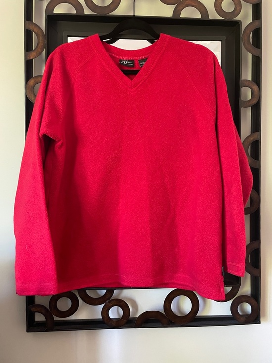 Ny Jeans Other - New York Jeans Men's Red V-Neck Fleece Sweater